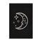 Stupell Industries Moon & Stars on Black Canvas Wall Art Design by JJ Design House LLC
